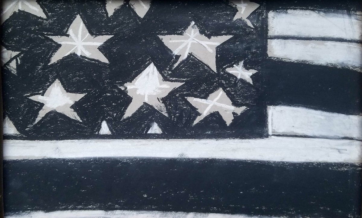 Geometric Abstract Charcoal Drawing By Shelton Walsmith, 12 X 8", This Old Town, Original Artwork