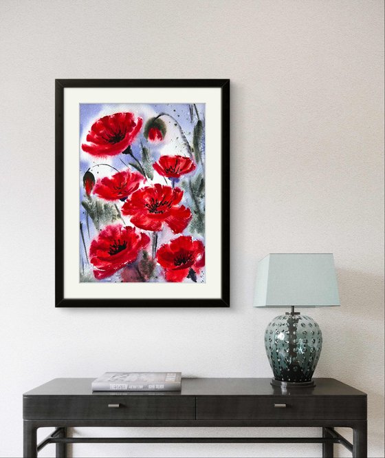 Red Poppies in the field