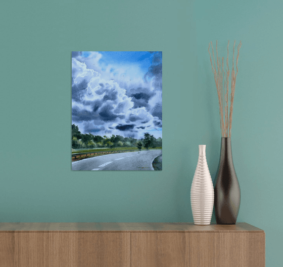 Road and clouds