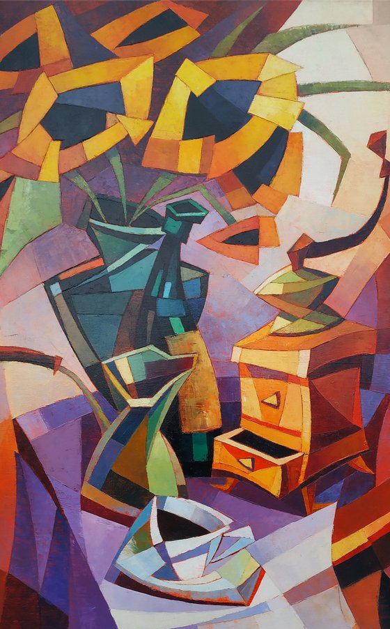 Still life - cubism 60x90cm, cubism, oil painting