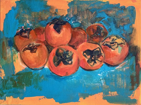 Persimmons on the table