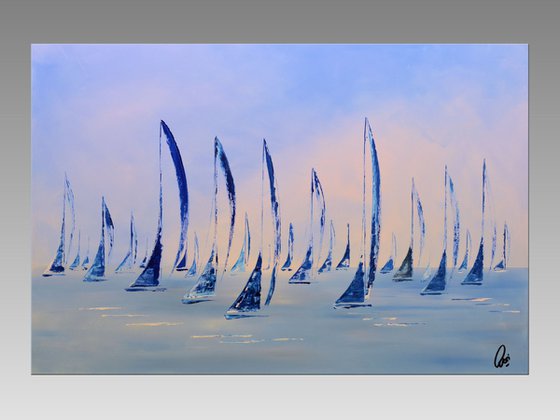 In Harmony - abstract seascape on canvas, ready to hang
