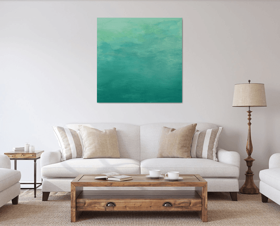 Soft Greens - Modern Abstract Expressionist Seascape