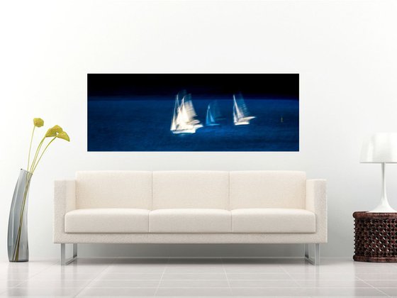 Midsummer in the Minch  -  Blue and white cloudscape on canvas