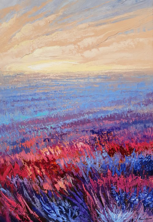 Pink Field at Sunrise 70x100cm by Tigran Mamikonyan