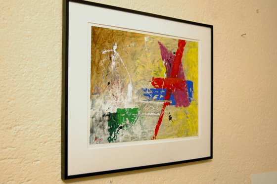 "Abstract Variations # 88". Matted and framed.