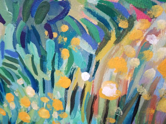 wild summer fields blossom in yellow