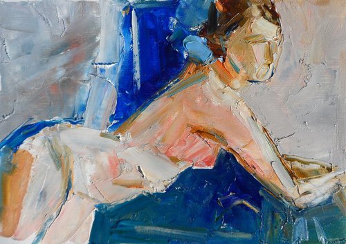 Stylish painting Nude Painting Young Woman by Yehor Dulin