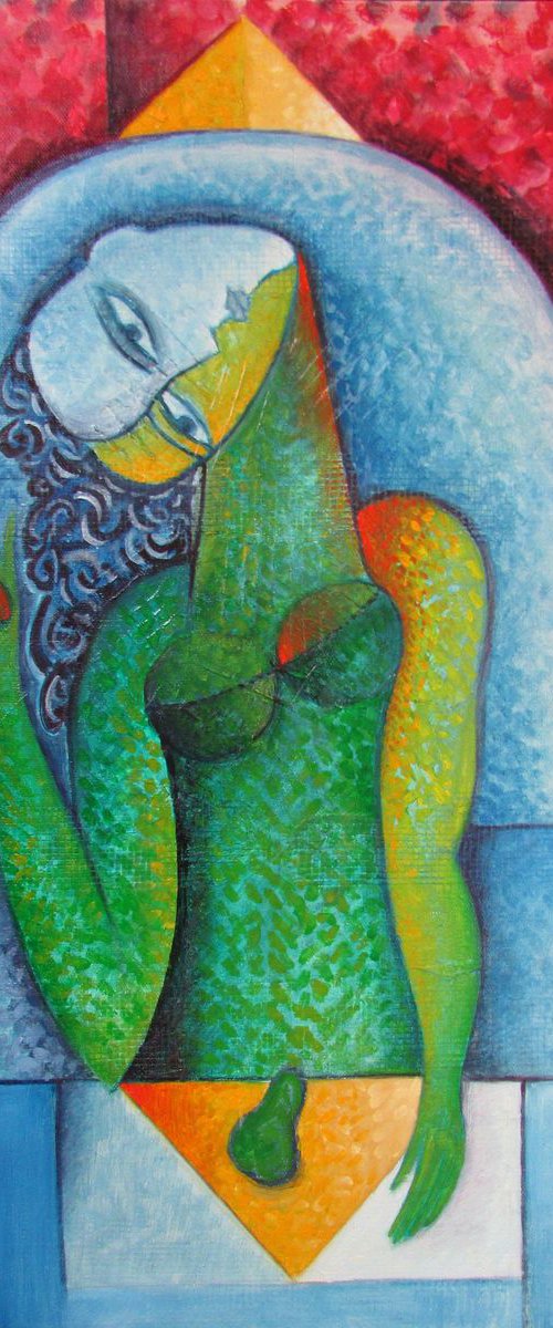 Girl with Pear by Van Hovak