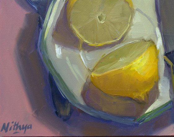 Original Kitchen Still Life - Lemons from the top