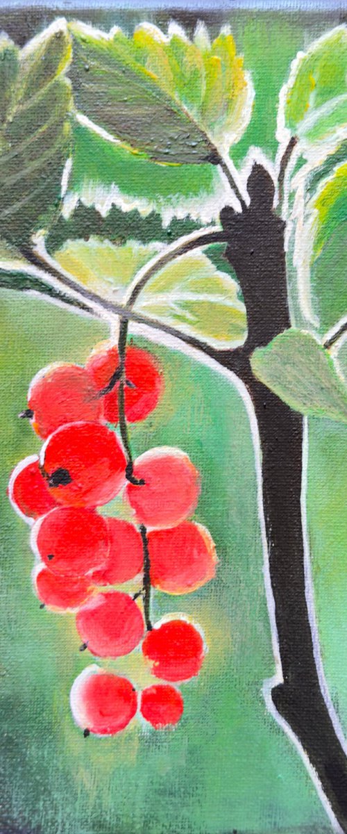 Scarlet Berries in Green by Elena Bogatova