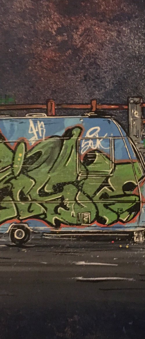 Graffitied Caravan by John Curtis