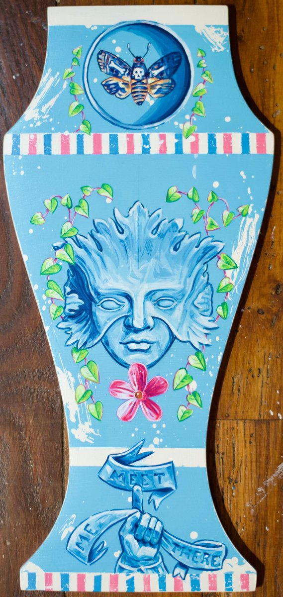 Expressive Still Life Acrylic Painting By Paul Ward, 7 X 14", Meet Me There, Original Artwork