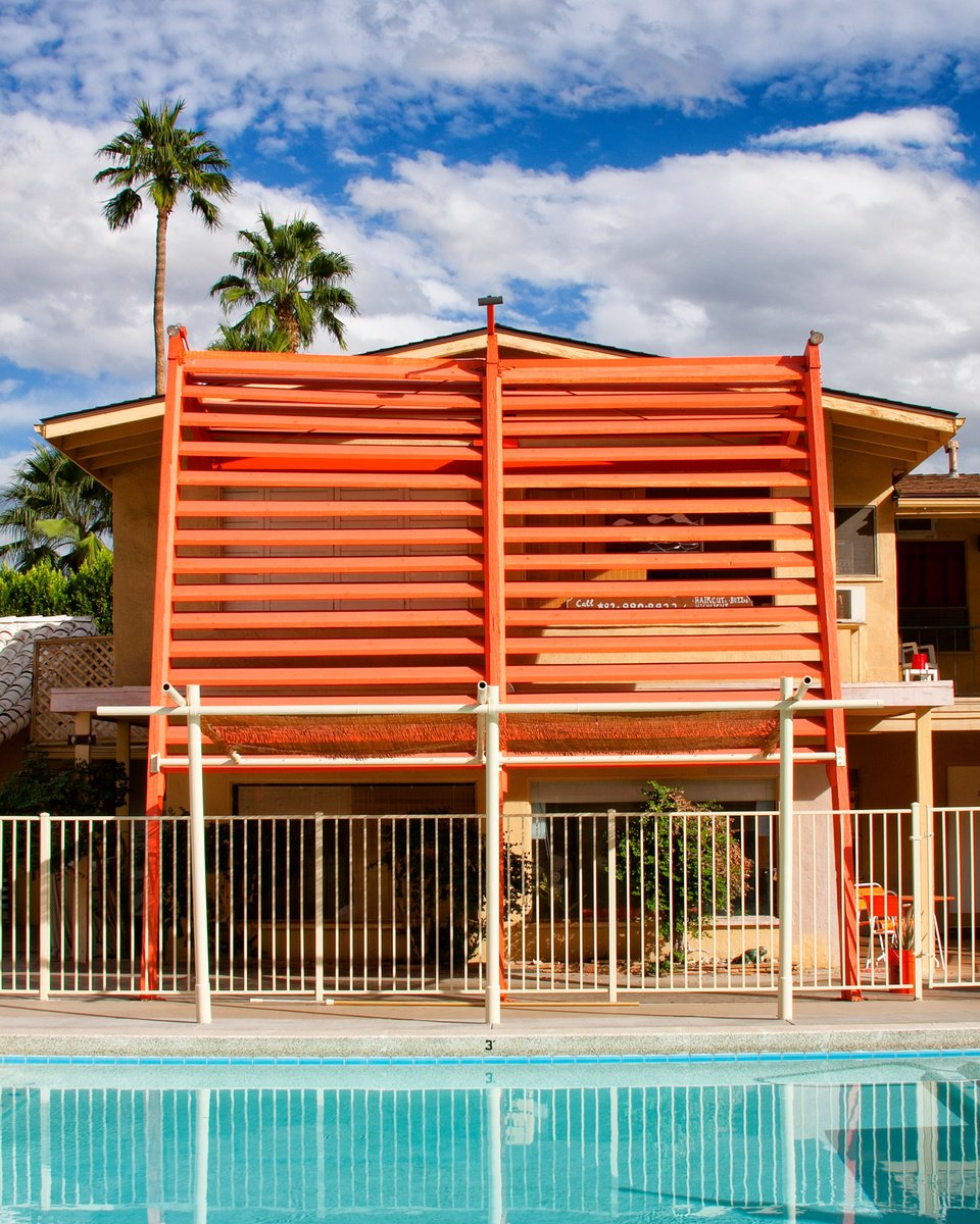 Impressionistic Cityscapes Photograph By William Dey, 18 X 22", Orange Inn Palm Springs Ca, Original Artwork