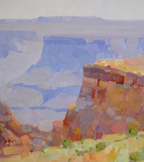 Grand Canyon, Landscape oil painting, palette knife art One of a kind, Signed, Hand Painted
