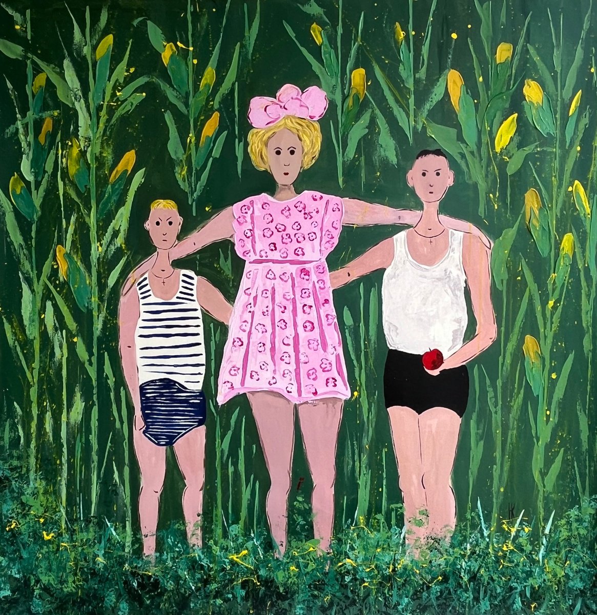  Friends Painting By Halyna Kirichenko, 35 X 35, Artwork For Sale On Artfinder