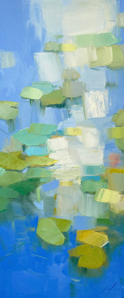 Waterlilies, Original oil painting, Handmade artwork, One of a kind by Vahe Yeremyan