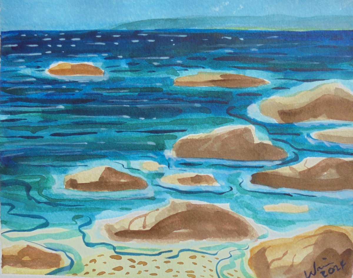 Mediterranean Seascape by Kirsty Wain