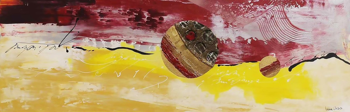 Abstract Painting By Ivana Urso, 35 X 12, Through The Imagination, Original Artwork