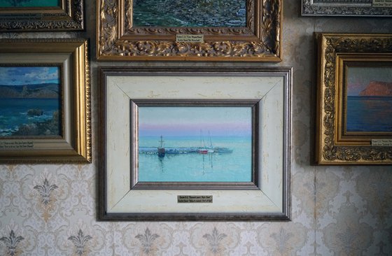 Delicate sunset. Port of Bali