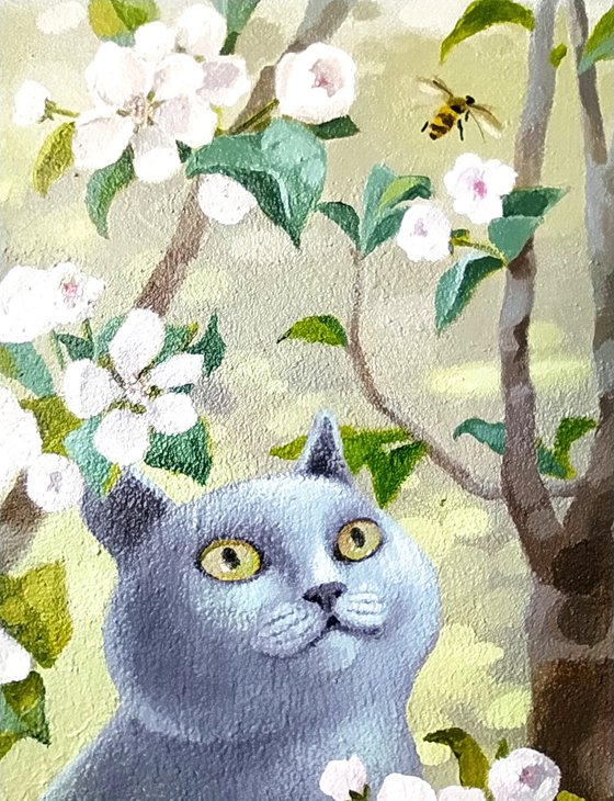 The apple trees are blooming