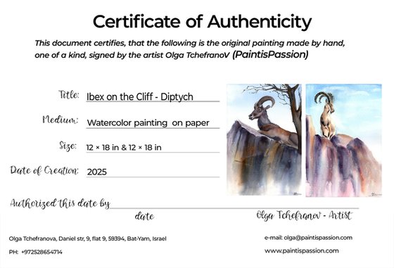 Ibex on the Cliff – Diptych