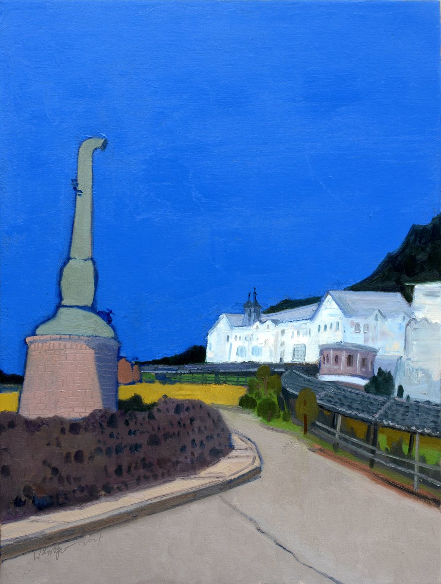 Impressionistic Landscape Oil Painting By Jianzhe Chon, 24 X 31, Landscape, Original Artwork