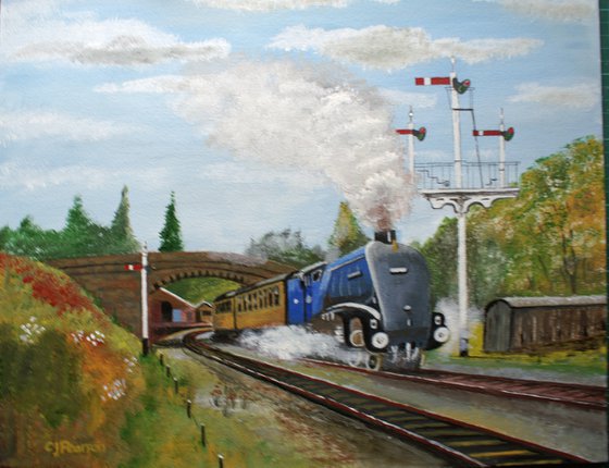 Sir Nigel Gresley leaving Goathland