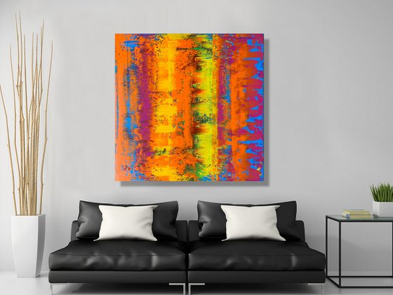 Happy Feeling - XL LARGE,  ABSTRACT ART – EXPRESSIONS OF ENERGY AND LIGHT. READY TO HANG!