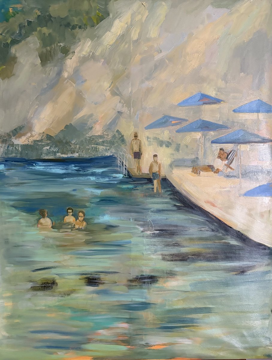 Quiet Waters At The Cliffside By Olga Pascari, 39 X 51, Artwork For Sale On Artfinder