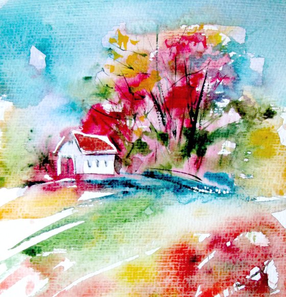 House alone at fall