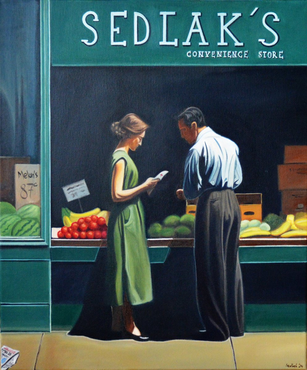 Photorealistic Portrait Oil Painting By Roman Sedlak, 20 X 24", Good News, Original Artwork