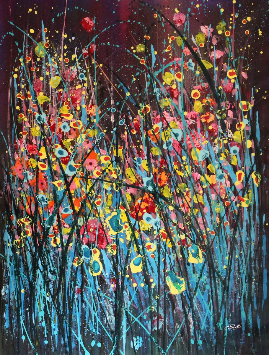 Impressionistic Landscape Acrylic Painting By Cecilia Frigati, 29 X 39, Nature