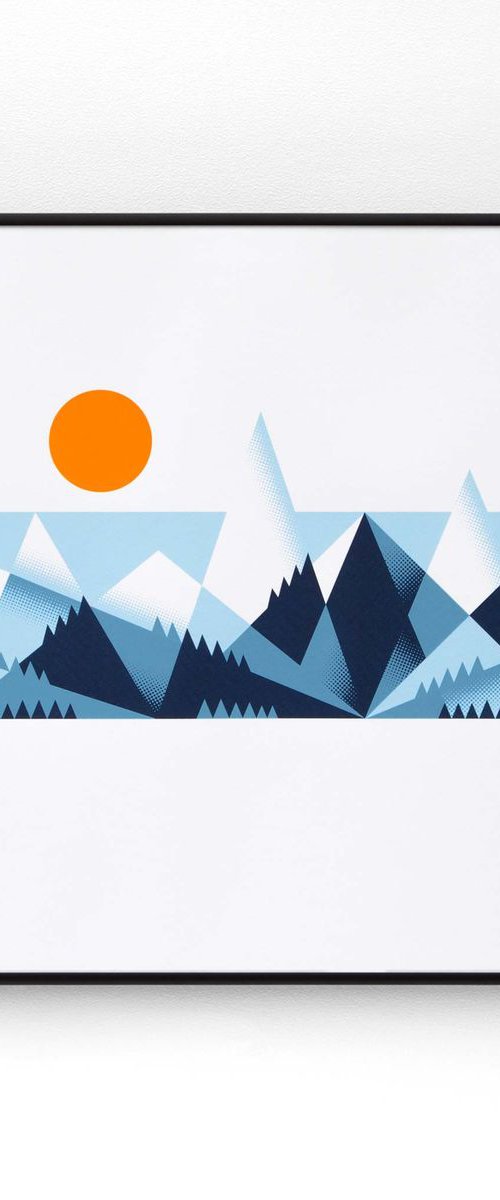 Mountains A2 screen print by The Lost Fox
