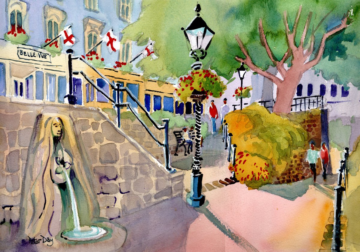 Impressionistic Landscape Watercolour By Peter Day, 17 X 13", Malvern Springs, Great Malvern, Original Artwork