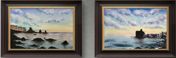 Diptych Tramonto in Sicilia