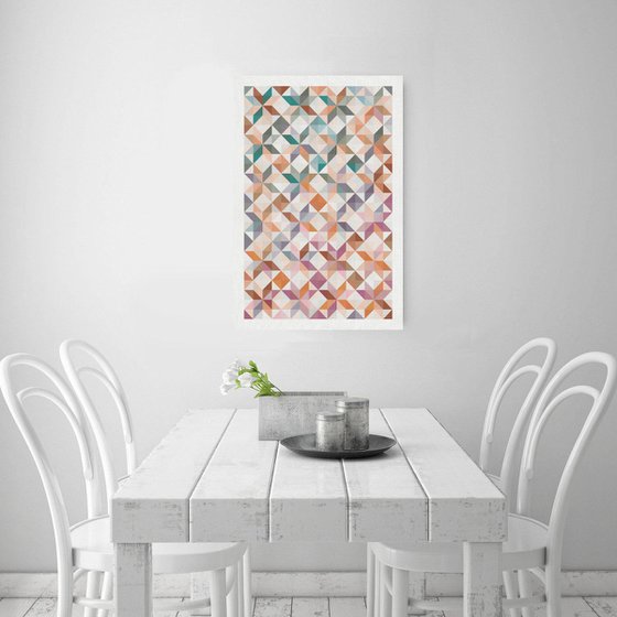 Geometric patchwork stars print