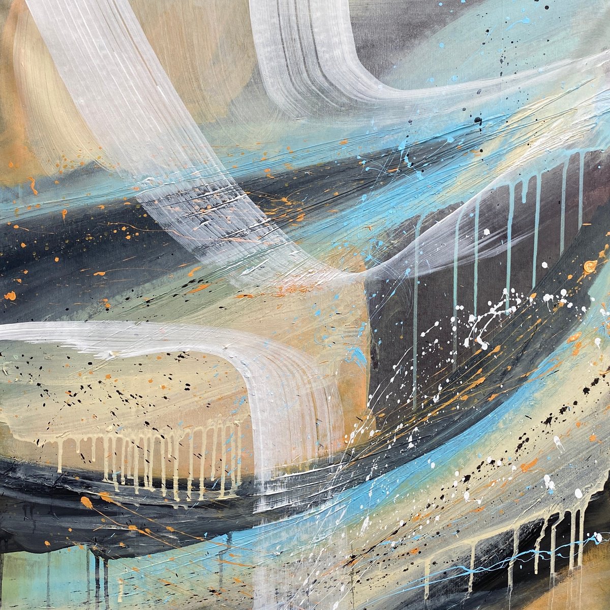 Impressionistic Abstract Acrylic Painting By Helen Mount, 24 X 24, Authentic Desires/8, Original Artwork