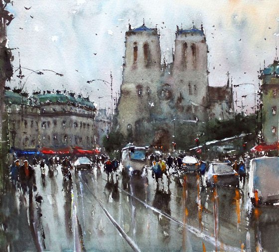 Paris Rainy Square