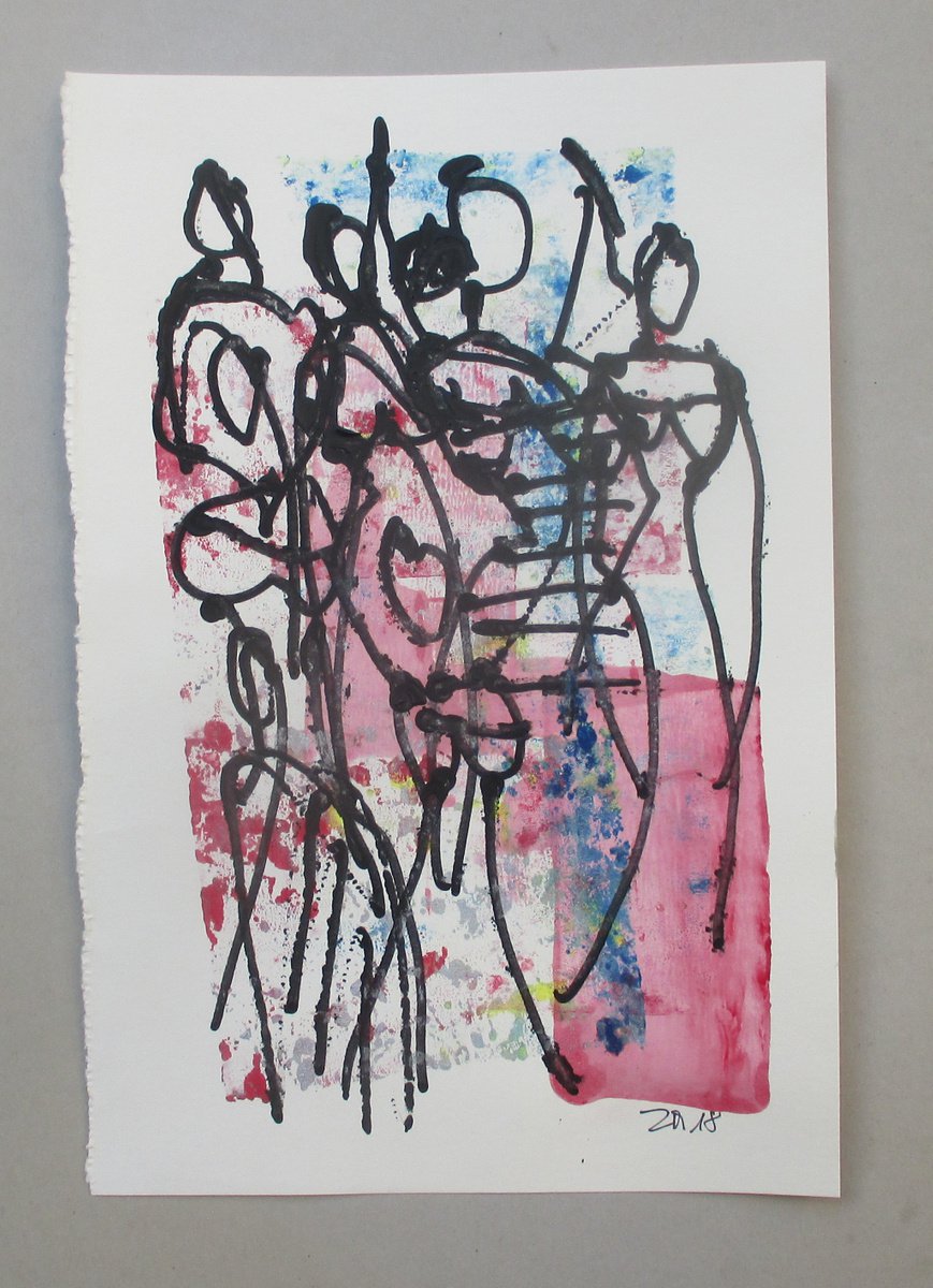 red dancing people by Sonja Zeltner-Muller