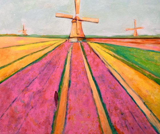 wandeling door de tulpen