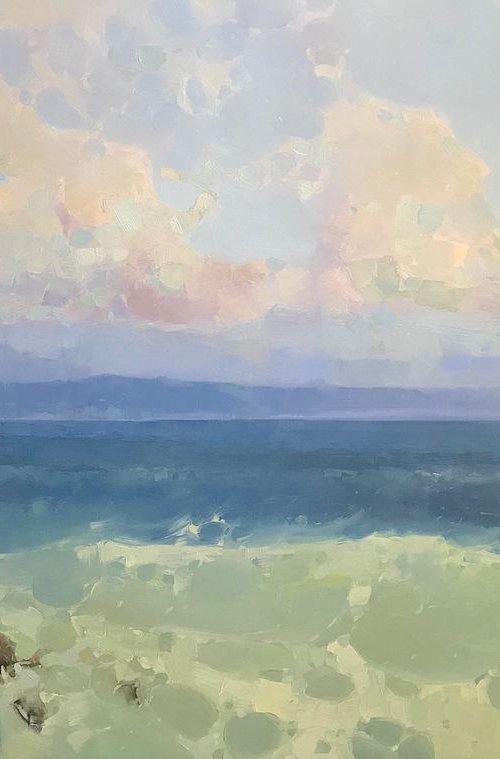 Pacific Highway, Original oil painting, Handmade artwork, Large size, One of a kind Signed by Vahe Yeremyan