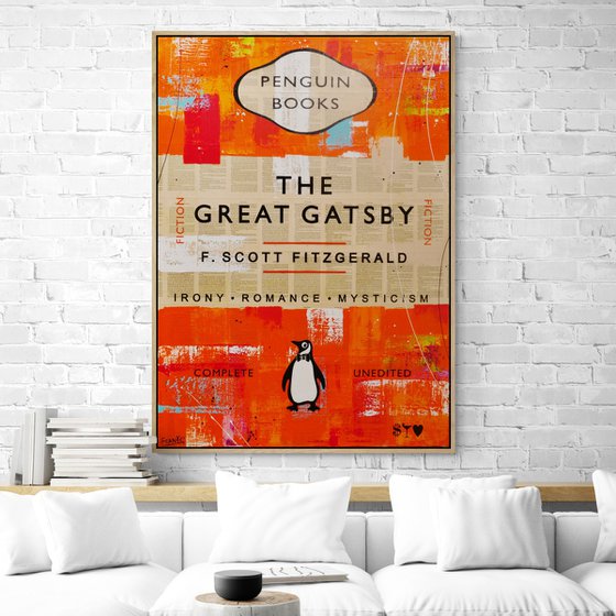 Gatsby Mystery 140cm x 100cm Textured Book Page Urban Pop Art