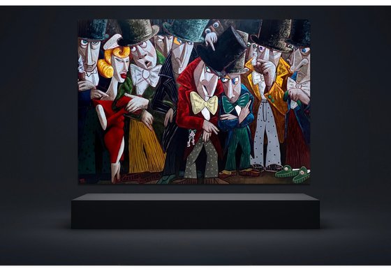 Conspirators and Lady in Red