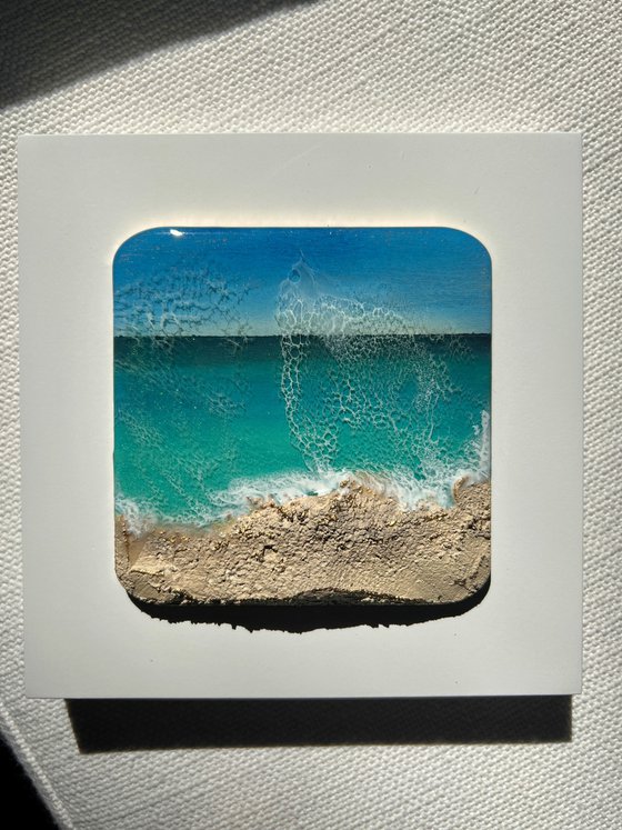 "Little wave" #17 - Miniature square painting