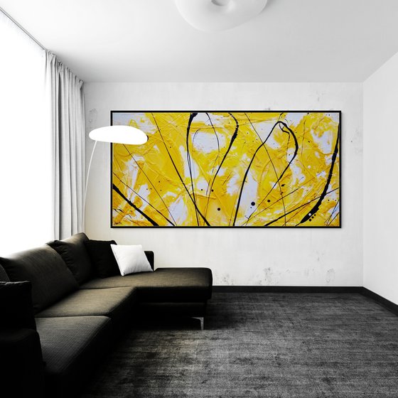 Golden Bandit 240cm x 120cm Textured Abstract Art