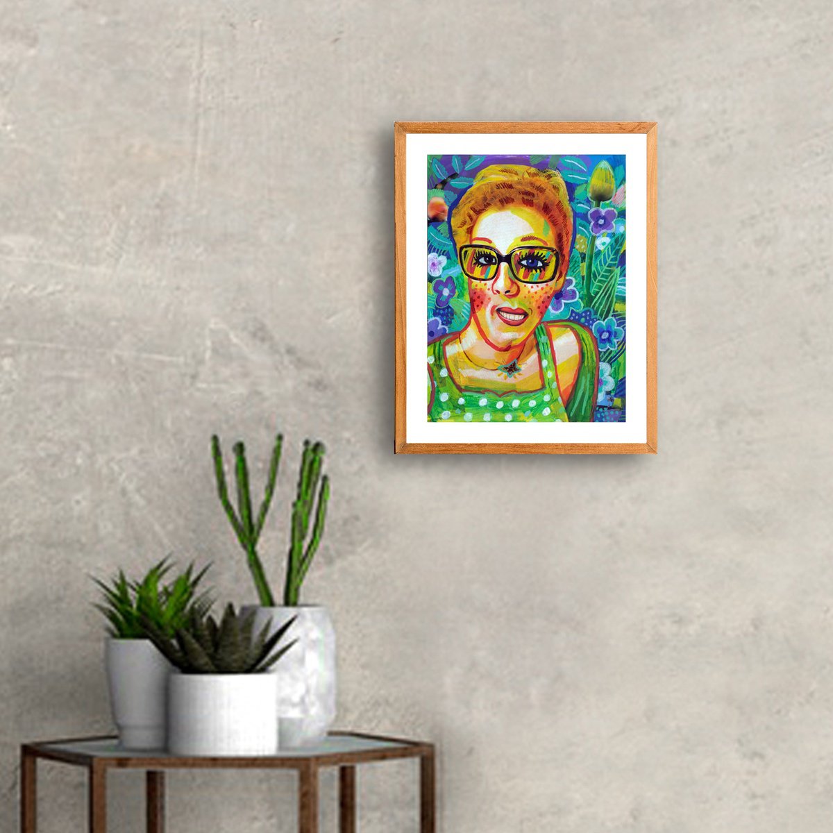 Illustrative Portrait Collage By Oleksandr Korol, 9 X 12", Girl In Flowers, Original Artwork