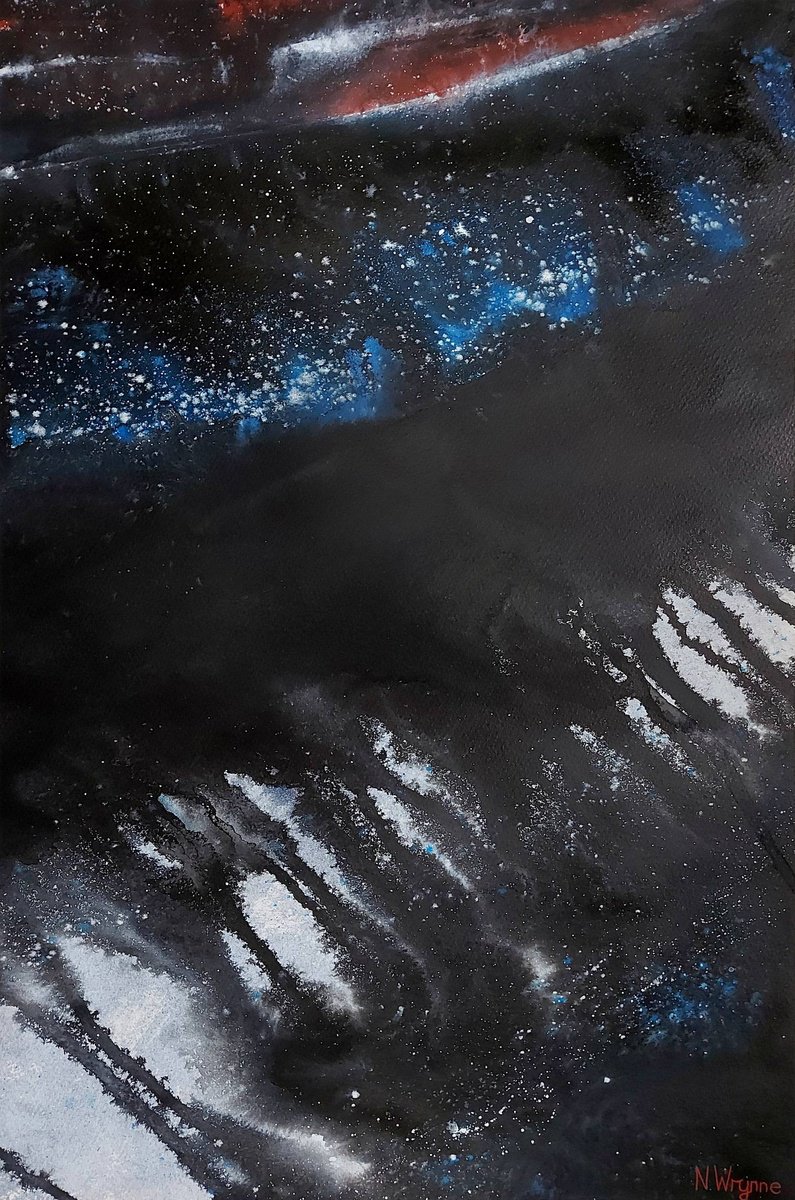 Expressive Abstract Painting By Neil Wrynne, 15 X 22", When You Wish, Original Artwork