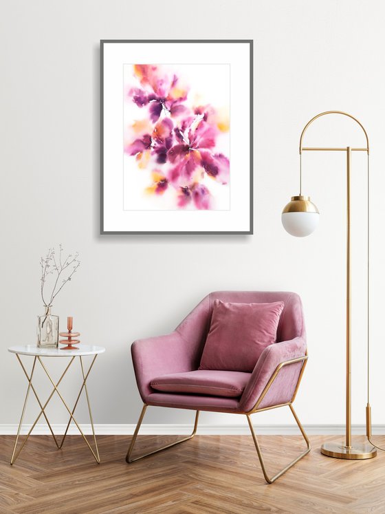 Bright abstract flowers