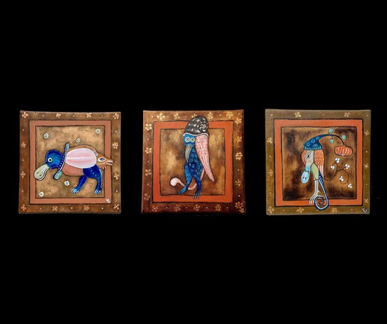 Chimera medieval triptych
